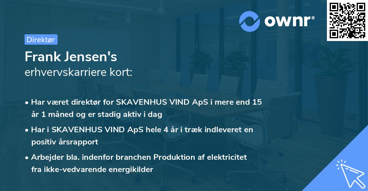 Frank Jensen's erhvervskarriere kort