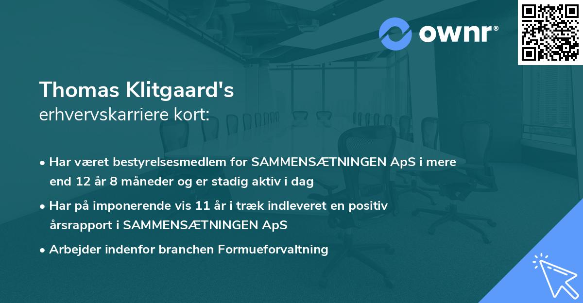 Thomas Klitgaard's erhvervskarriere kort