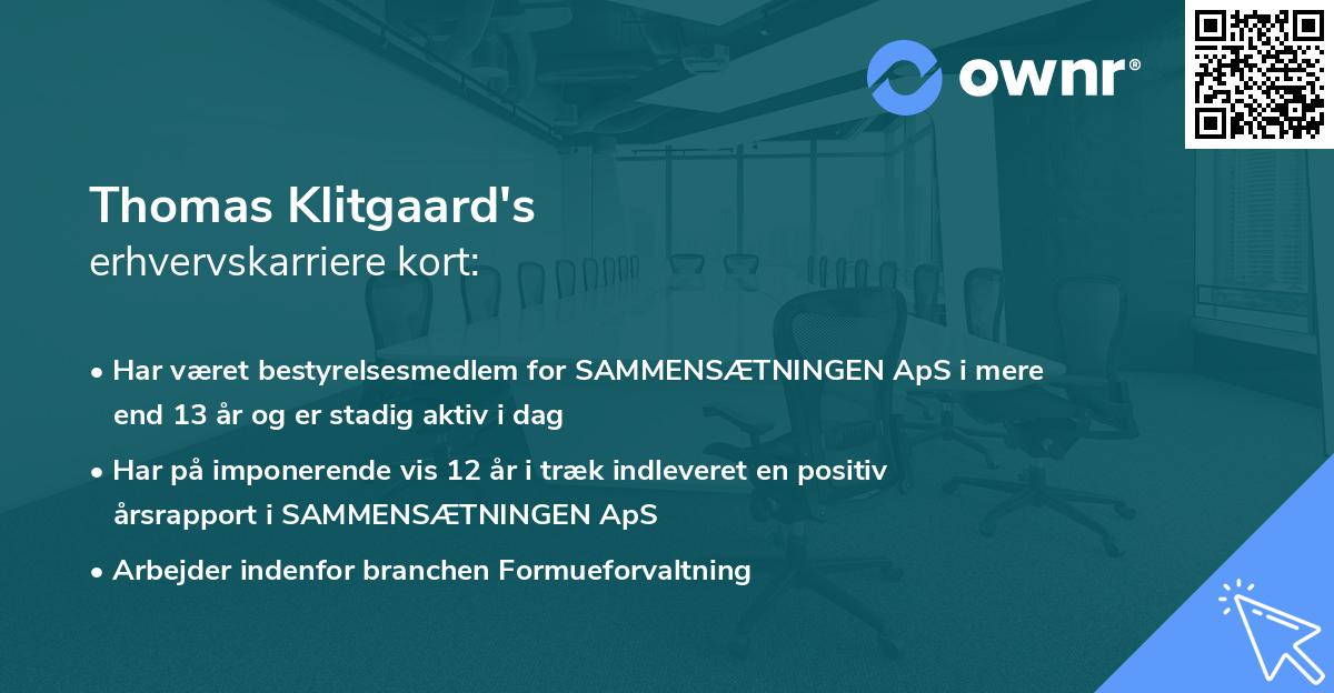 Thomas Klitgaard's erhvervskarriere kort