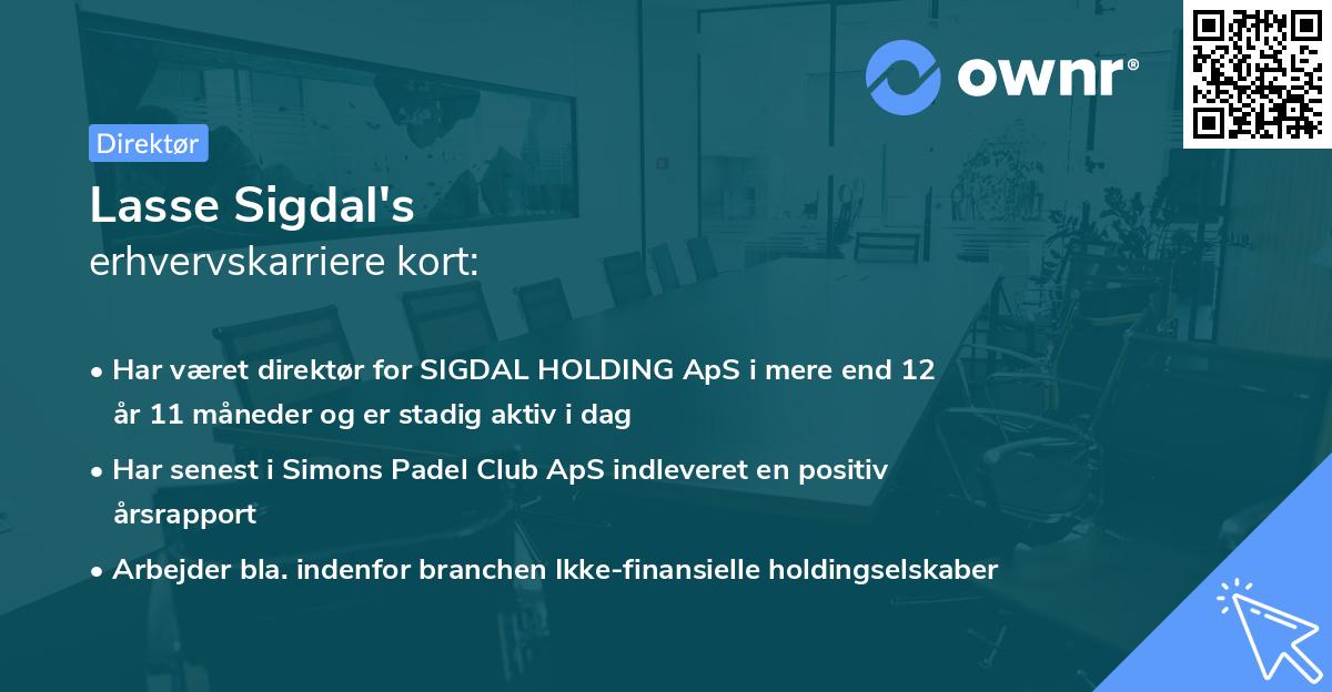 Lasse Sigdal's erhvervskarriere kort