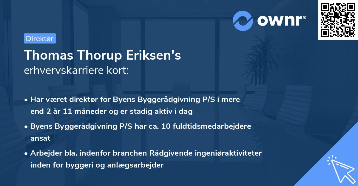 Thomas Thorup Eriksen's erhvervskarriere kort