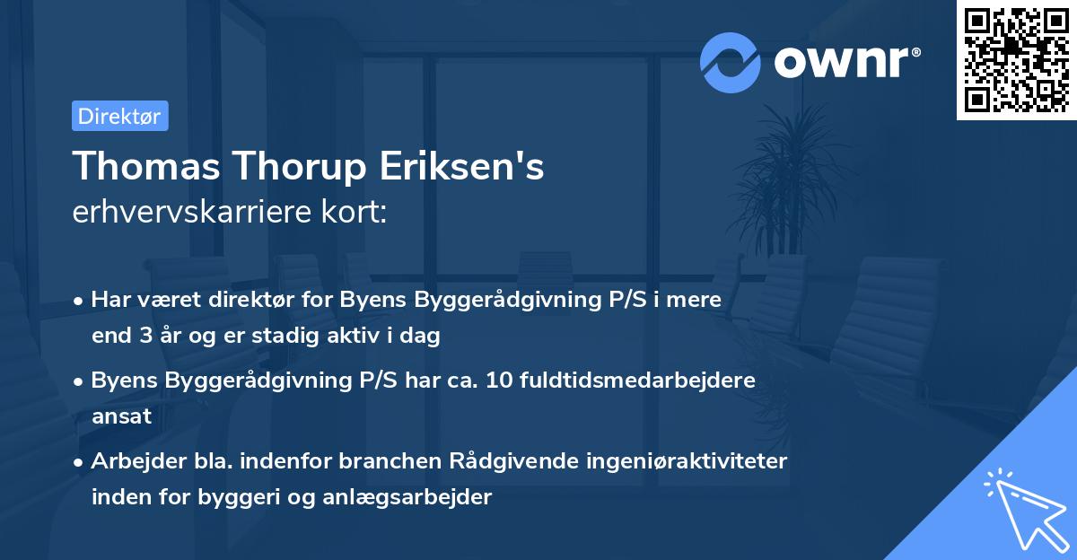 Thomas Thorup Eriksen's erhvervskarriere kort