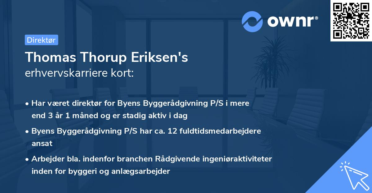 Thomas Thorup Eriksen's erhvervskarriere kort