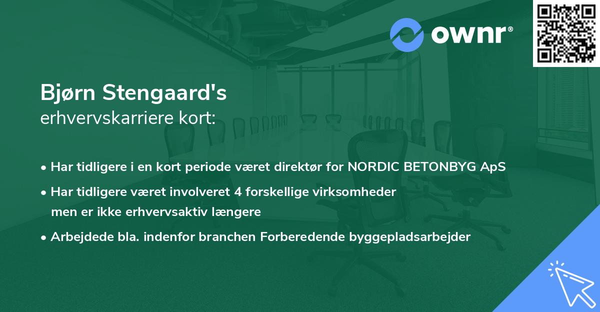 Bjørn Stengaard's erhvervskarriere kort