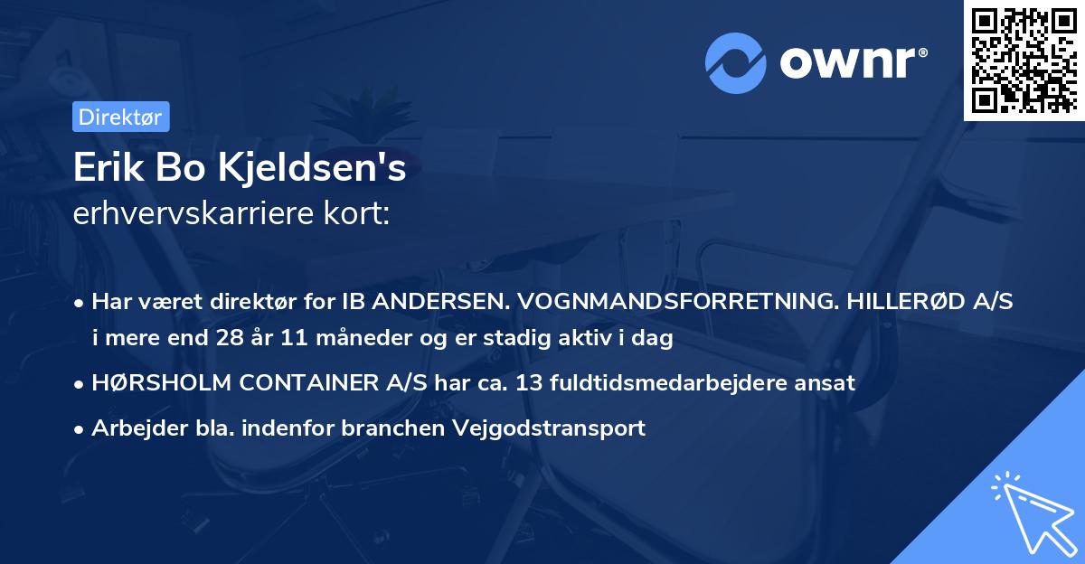 Erik Bo Kjeldsen's erhvervskarriere kort