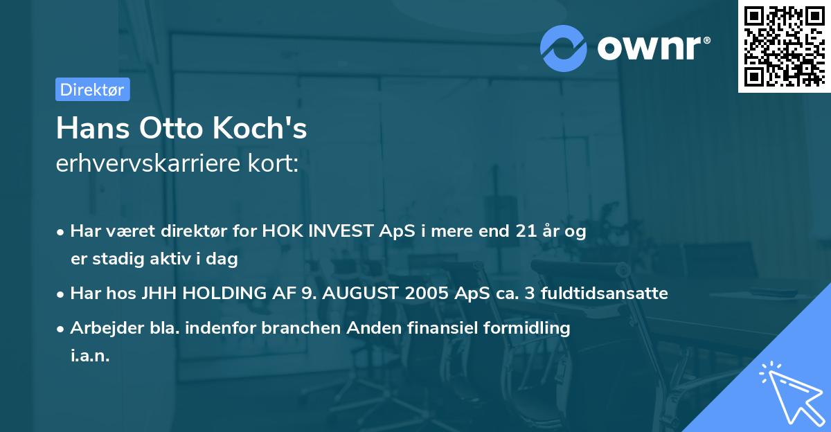 Hans Otto Koch's erhvervskarriere kort