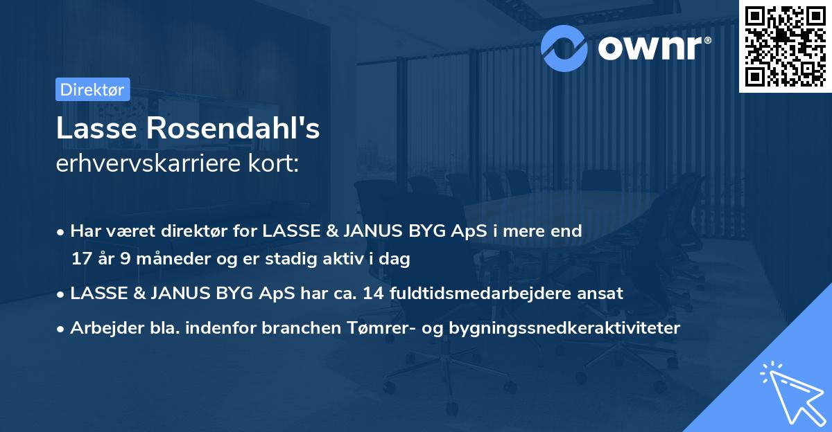 Lasse Rosendahl's erhvervskarriere kort