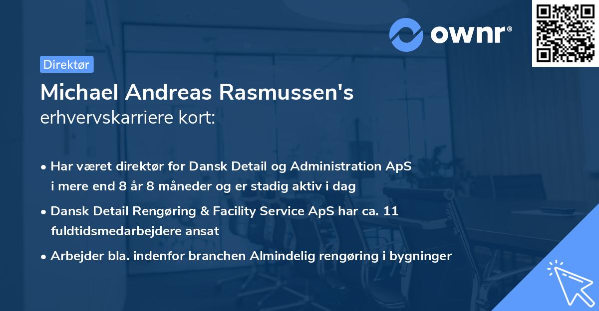 Michael Andreas Rasmussen's erhvervskarriere kort