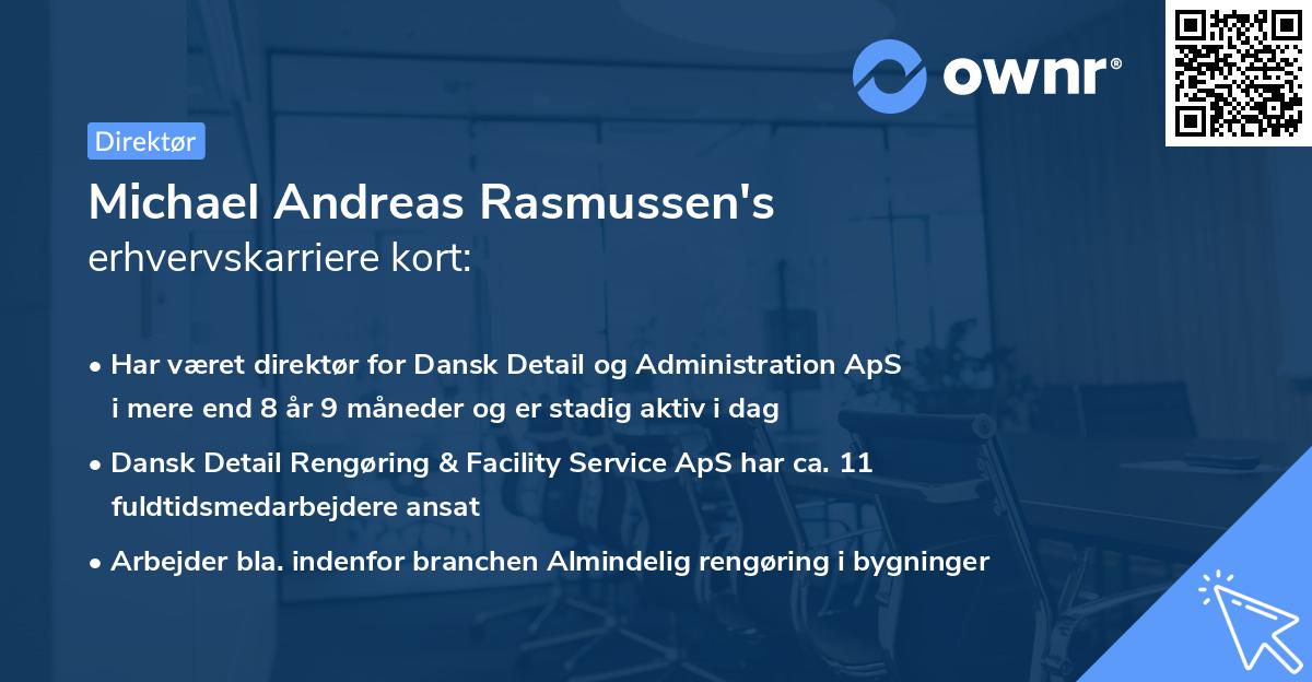 Michael Andreas Rasmussen's erhvervskarriere kort