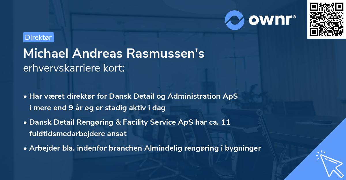 Michael Andreas Rasmussen's erhvervskarriere kort