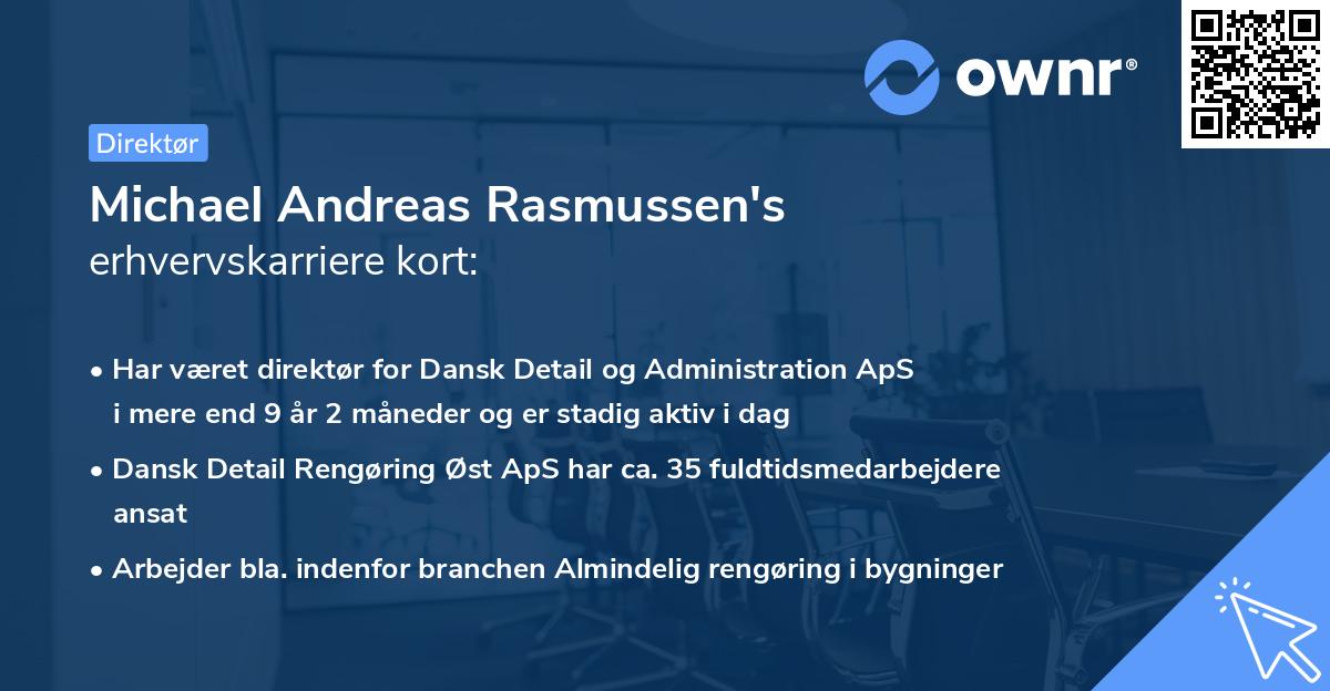 Michael Andreas Rasmussen's erhvervskarriere kort