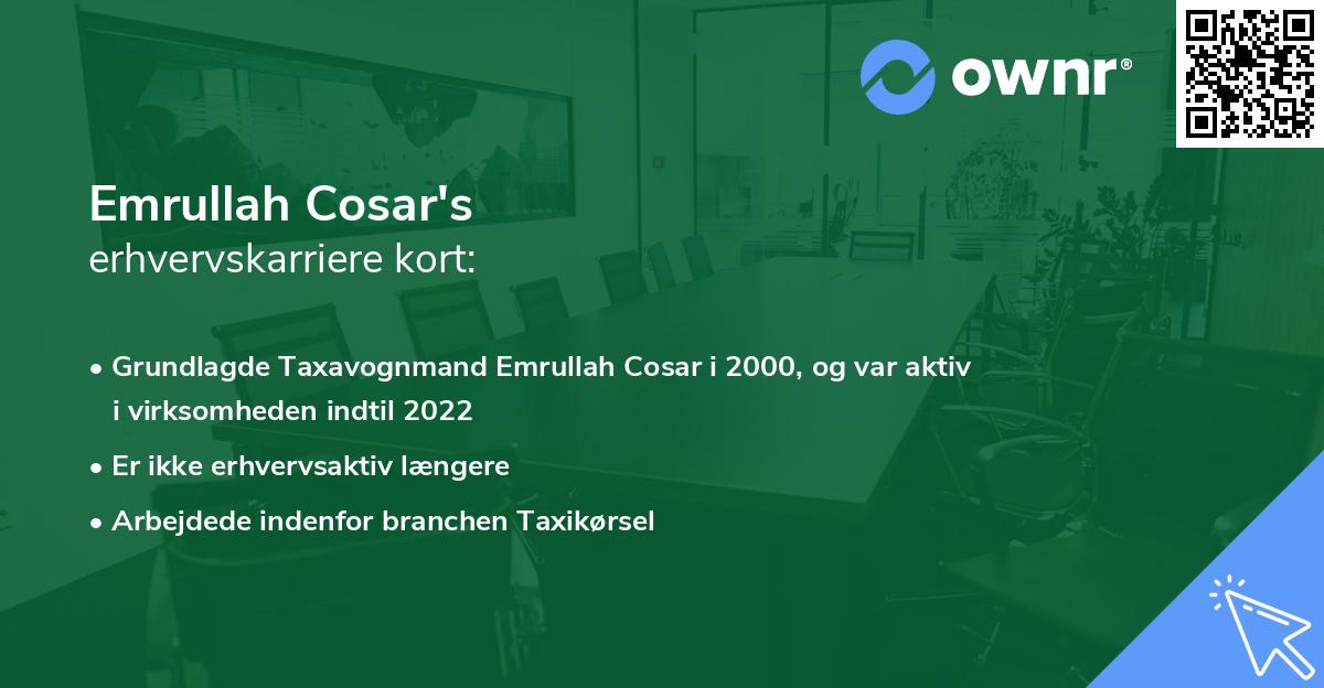 Emrullah Cosar's erhvervskarriere kort