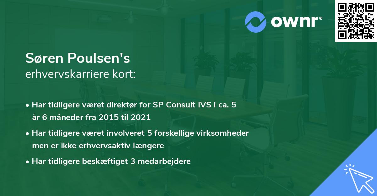 Søren Poulsen's erhvervskarriere kort