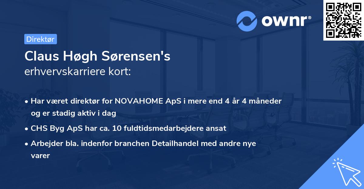 Claus Høgh Sørensen's erhvervskarriere kort