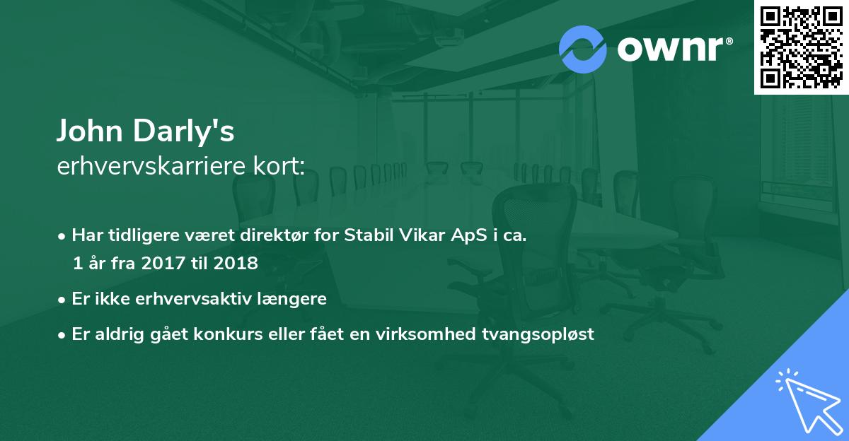 John Darly's erhvervskarriere kort