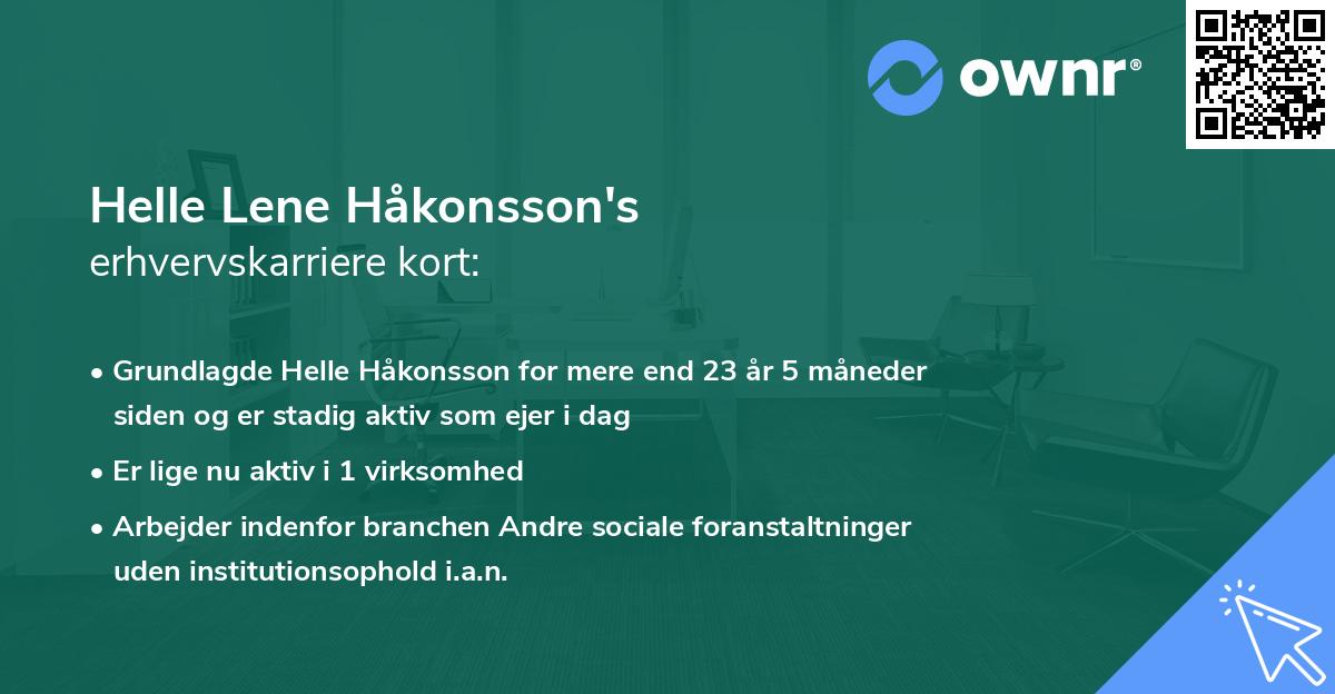 Helle Lene Håkonsson's erhvervskarriere kort