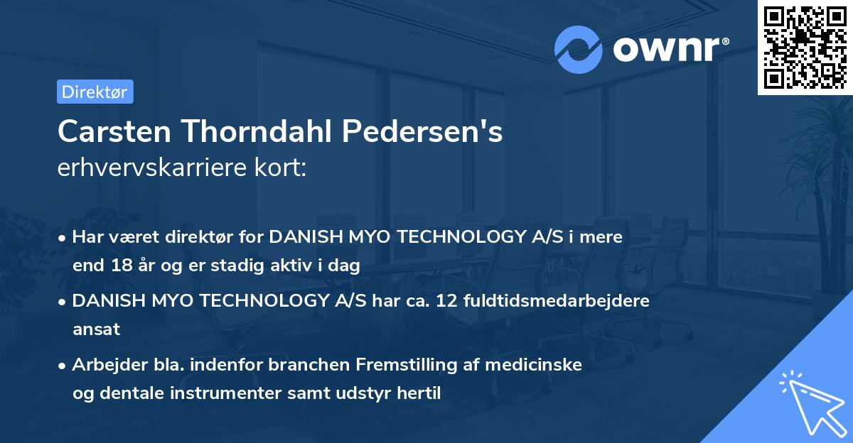 Carsten Thorndahl Pedersen's erhvervskarriere kort