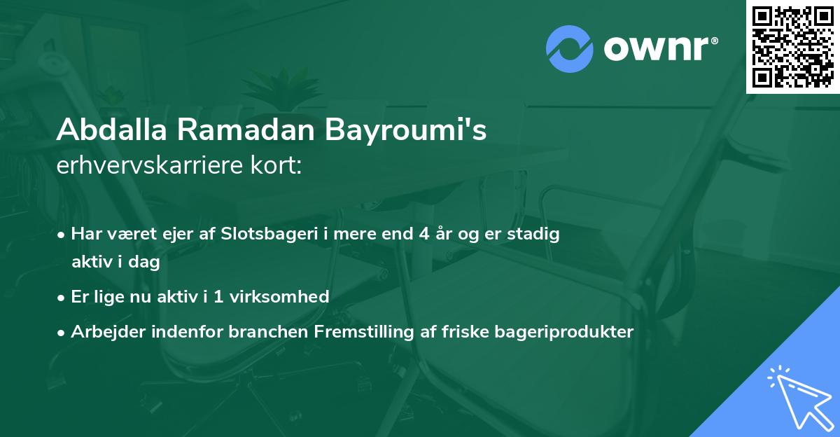 Abdalla Ramadan Bayroumi's erhvervskarriere kort