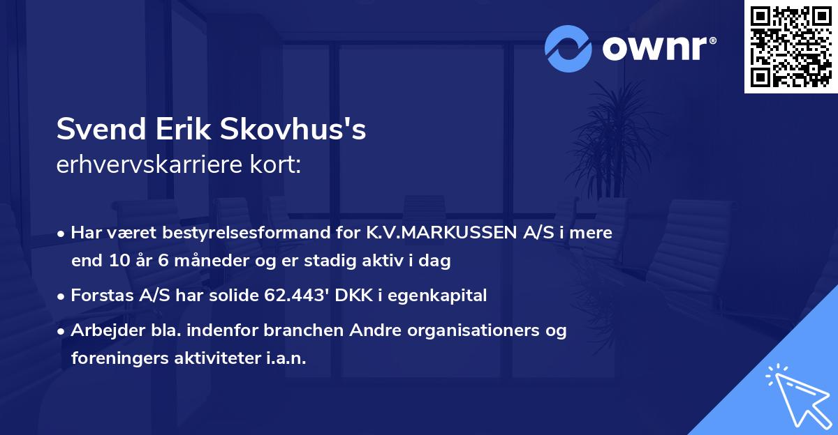 Svend Erik Skovhus's erhvervskarriere kort