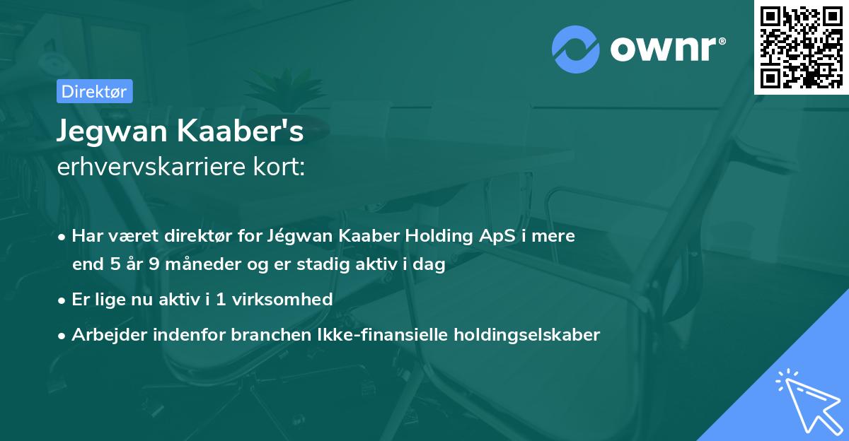 Jegwan Kaaber's erhvervskarriere kort