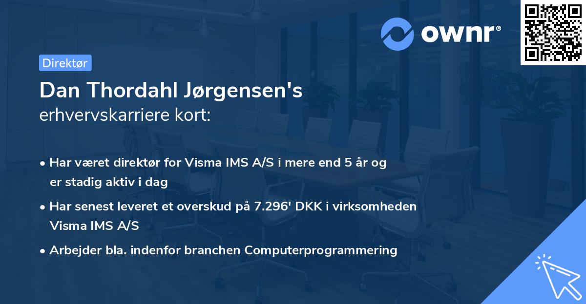 Dan Thordahl Jørgensen's erhvervskarriere kort