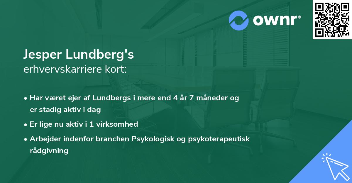 Jesper Lundberg's erhvervskarriere kort