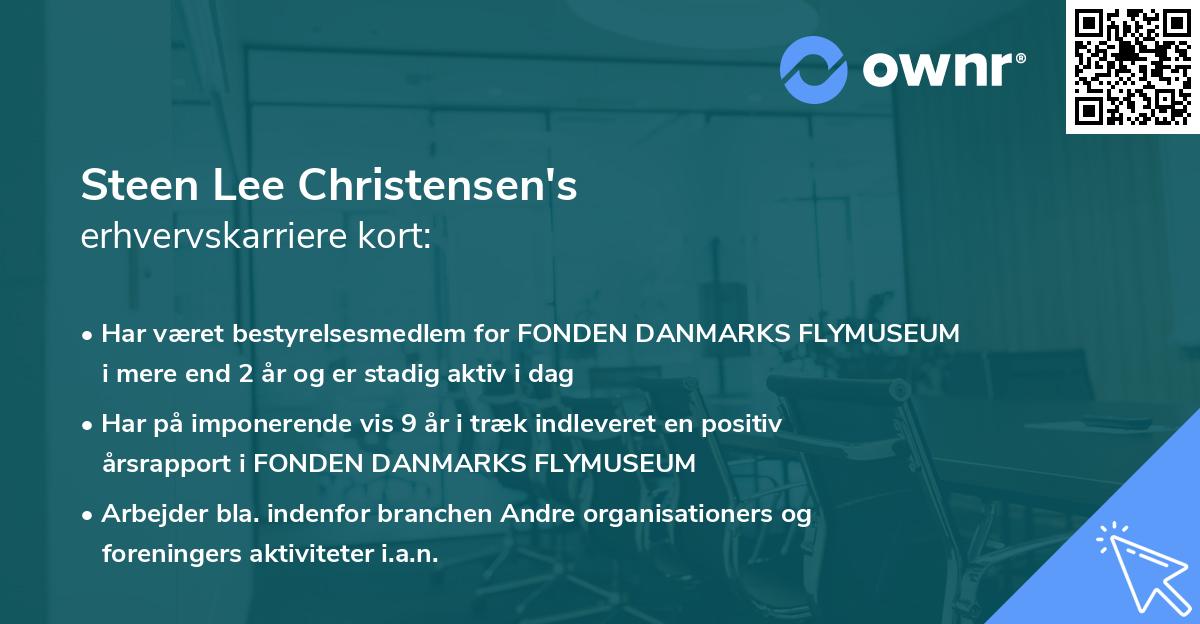 Steen Lee Christensen's erhvervskarriere kort