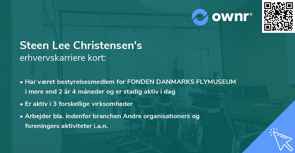 Steen Lee Christensen's erhvervskarriere kort