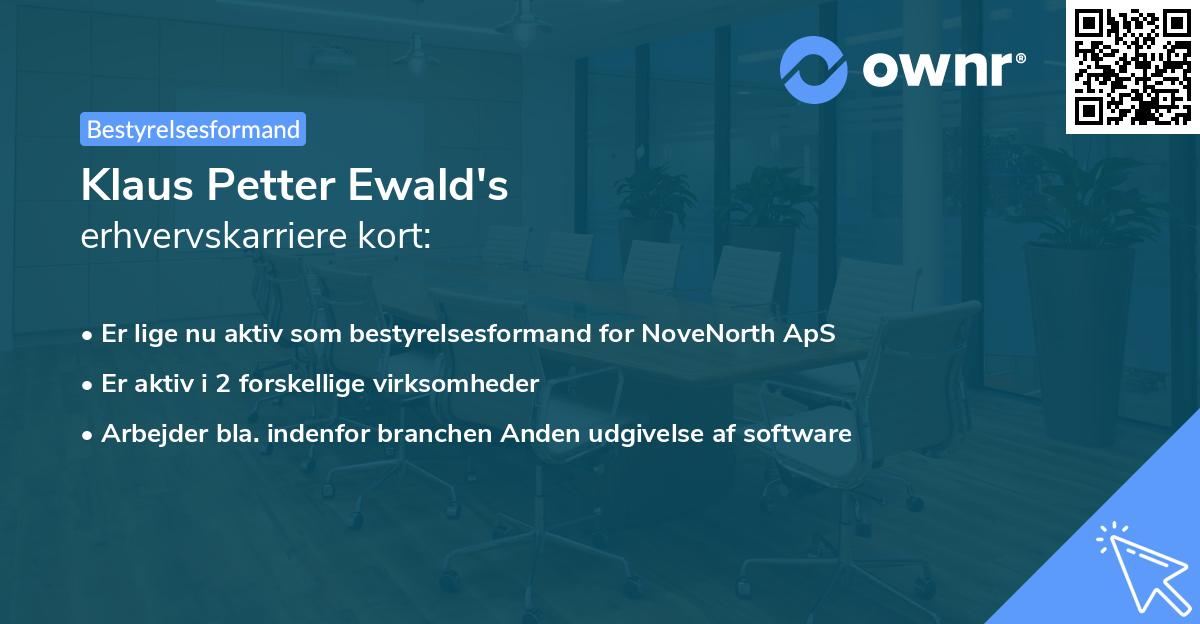 Klaus Petter Ewald's erhvervskarriere kort