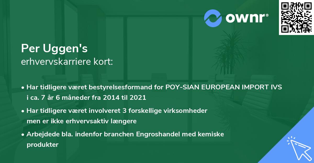 Per Uggen's erhvervskarriere kort