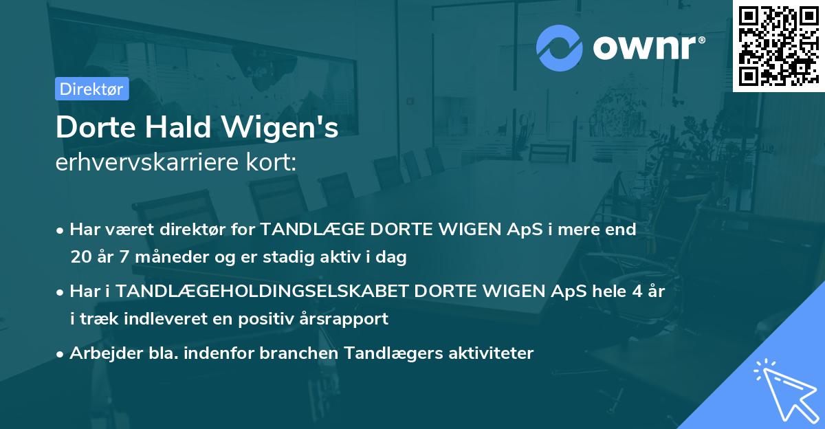 Dorte Hald Wigen's erhvervskarriere kort