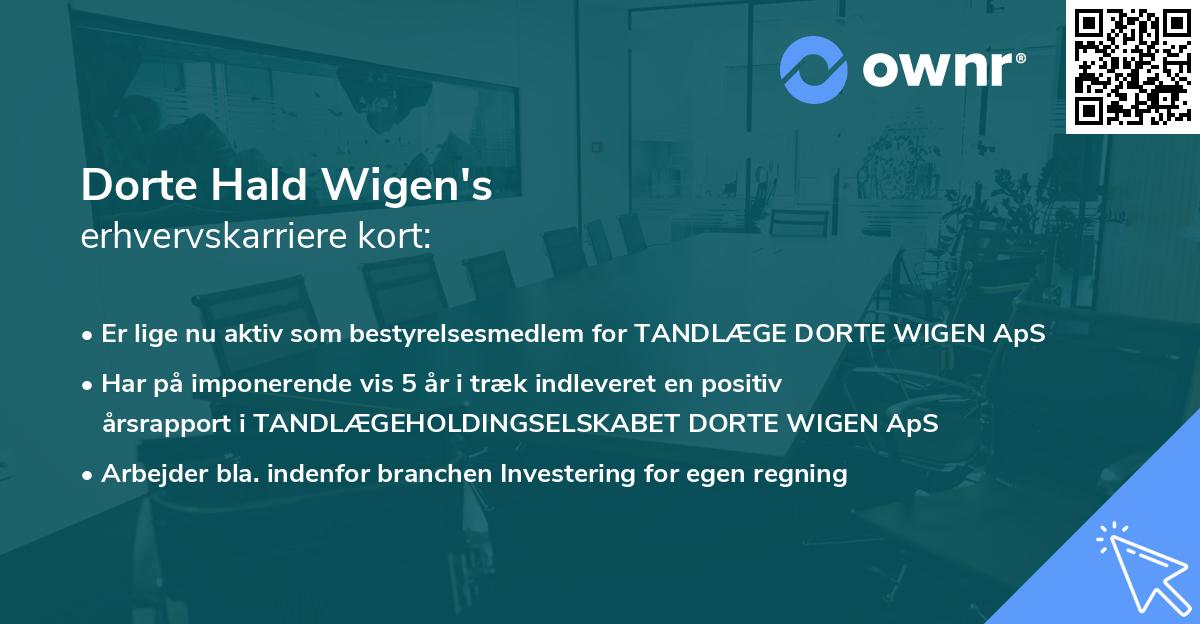 Dorte Hald Wigen's erhvervskarriere kort