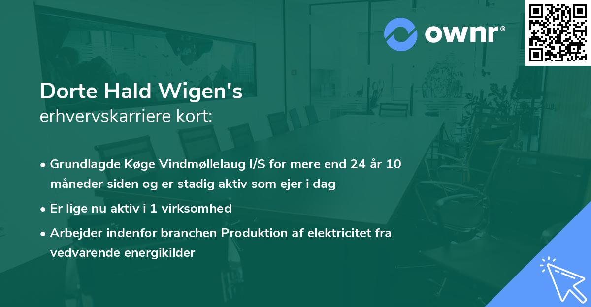 Dorte Hald Wigen's erhvervskarriere kort