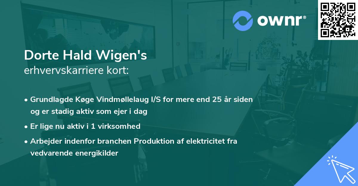 Dorte Hald Wigen's erhvervskarriere kort