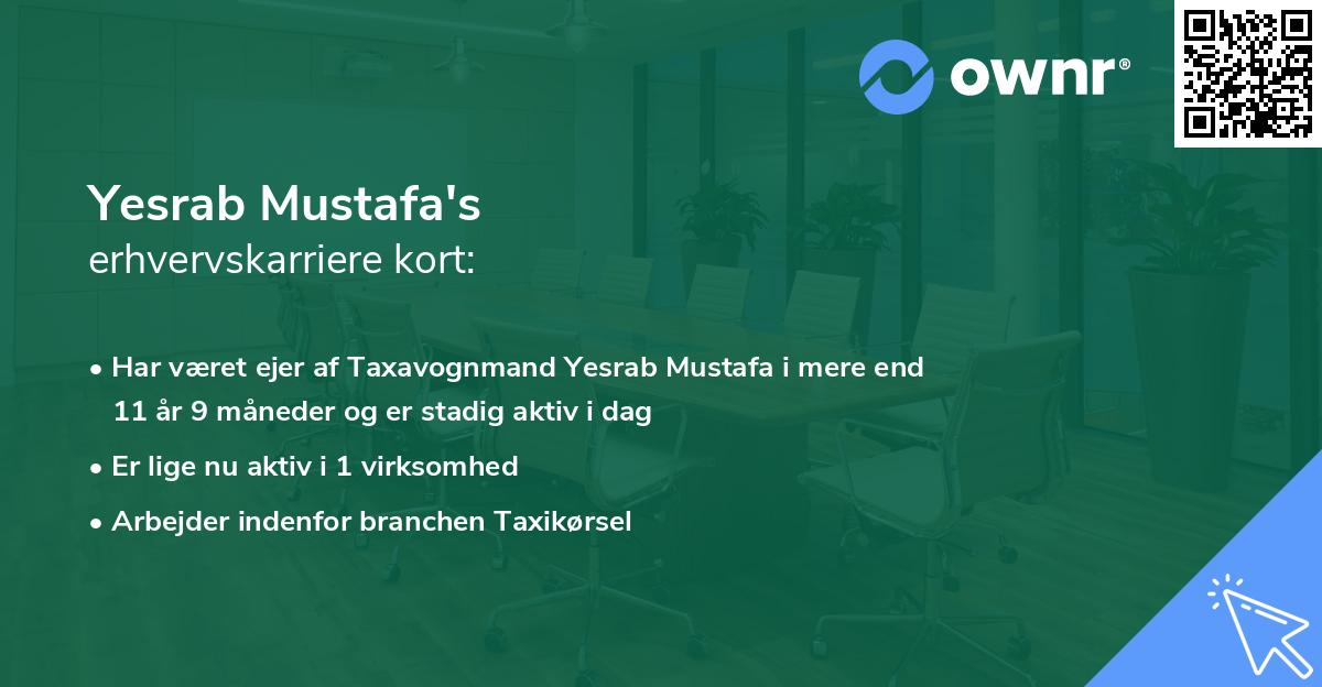 Yesrab Mustafa's erhvervskarriere kort