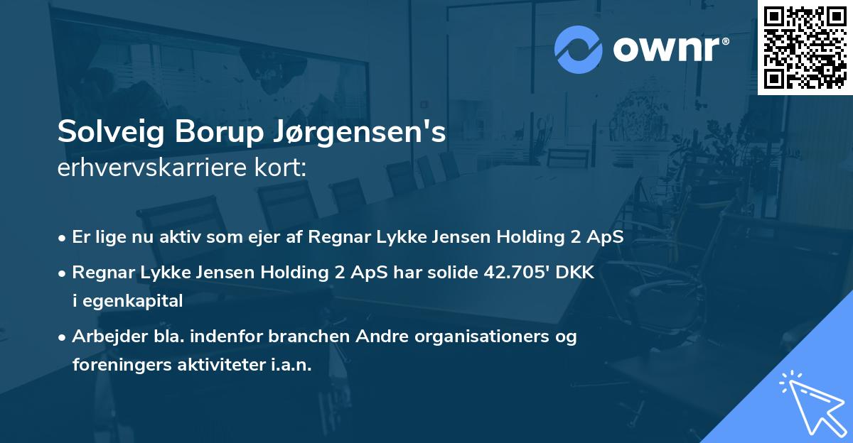 Solveig Borup Jørgensen's erhvervskarriere kort