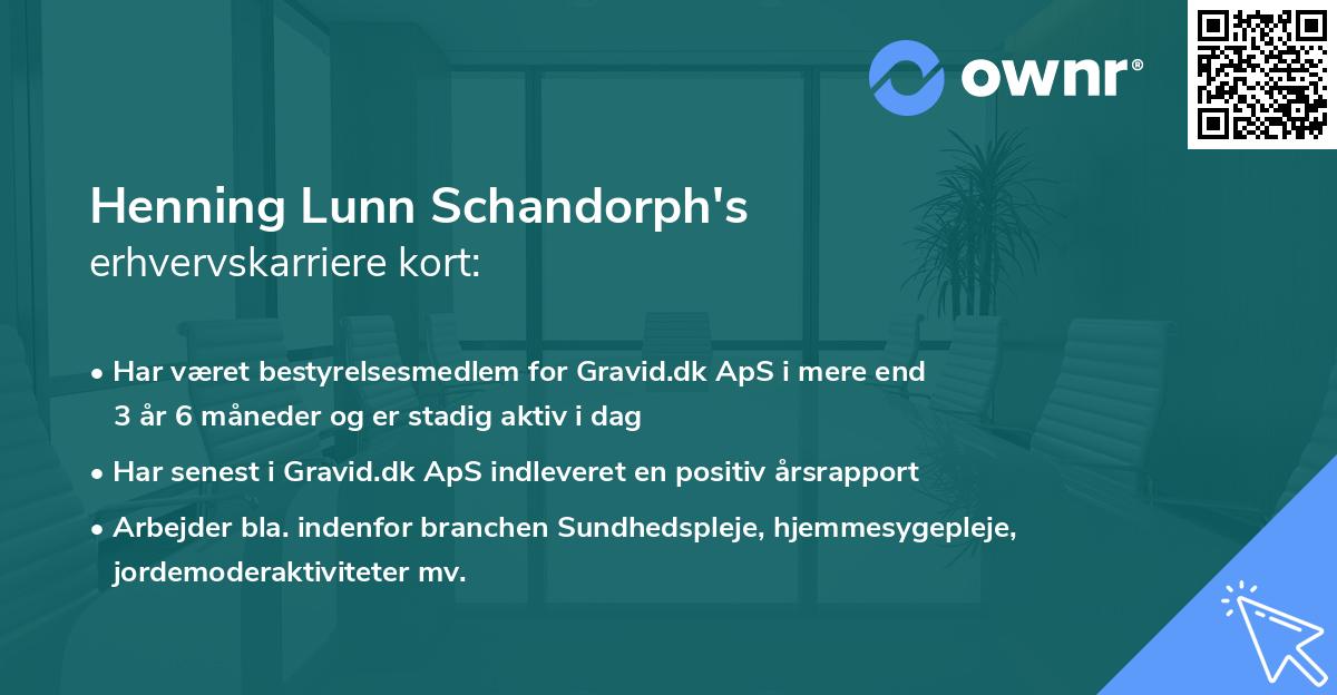 Henning Lunn Schandorph's erhvervskarriere kort