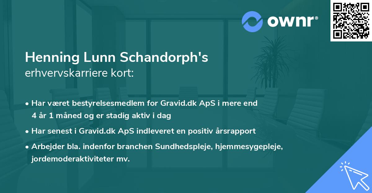 Henning Lunn Schandorph's erhvervskarriere kort