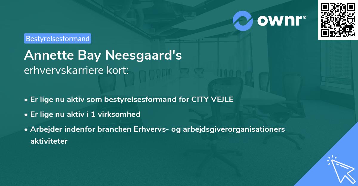 Annette Bay Neesgaard's erhvervskarriere kort
