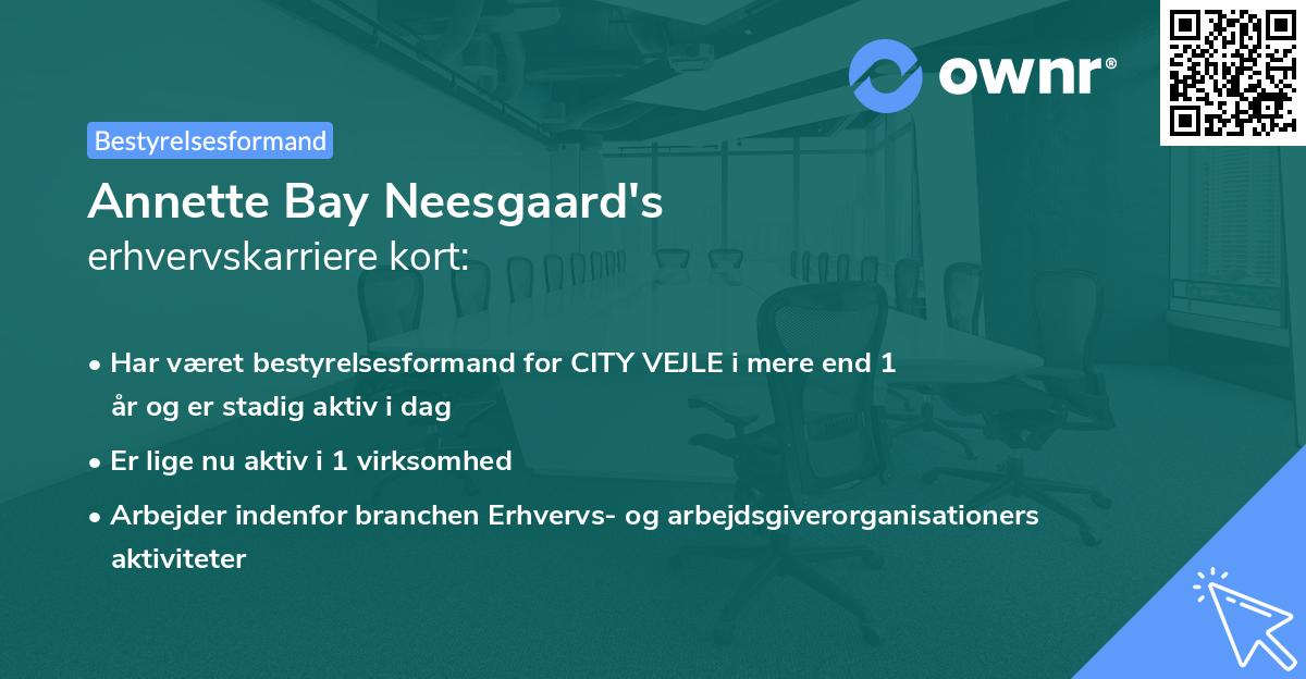Annette Bay Neesgaard's erhvervskarriere kort