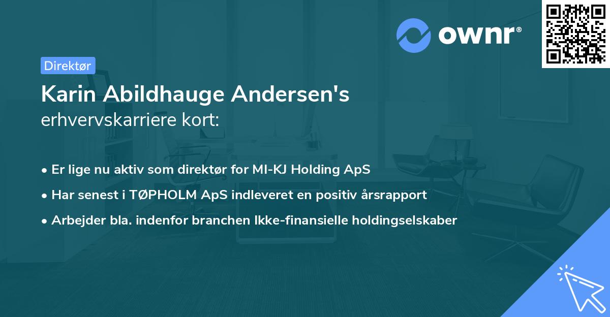 Karin Abildhauge Andersen's erhvervskarriere kort