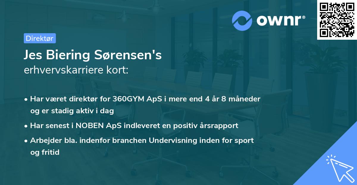 Jes Biering Sørensen's erhvervskarriere kort