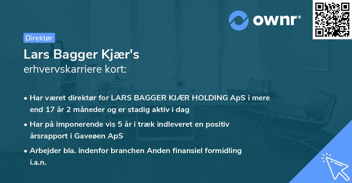 Lars Bagger Kjær's erhvervskarriere kort