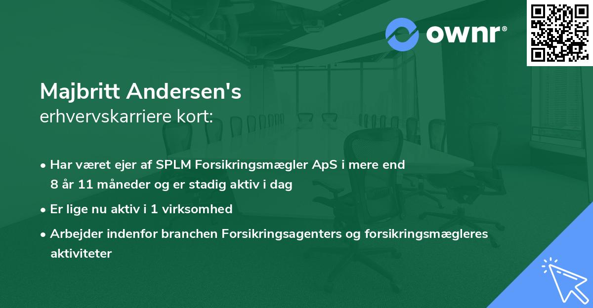 Majbritt Andersen's erhvervskarriere kort