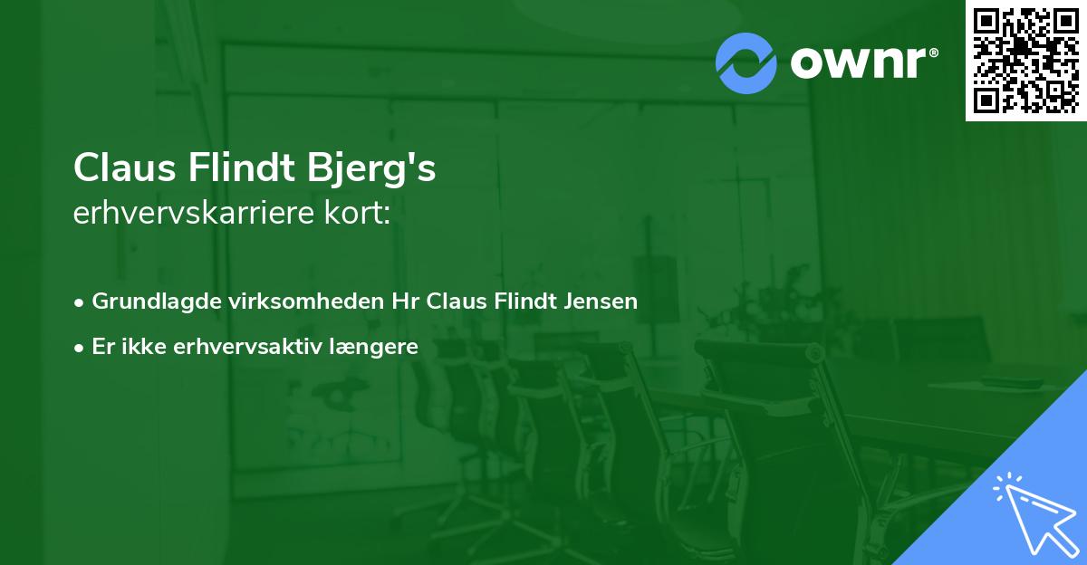 Claus Flindt Bjerg's erhvervskarriere kort