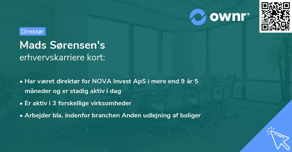 Mads Sørensen's erhvervskarriere kort