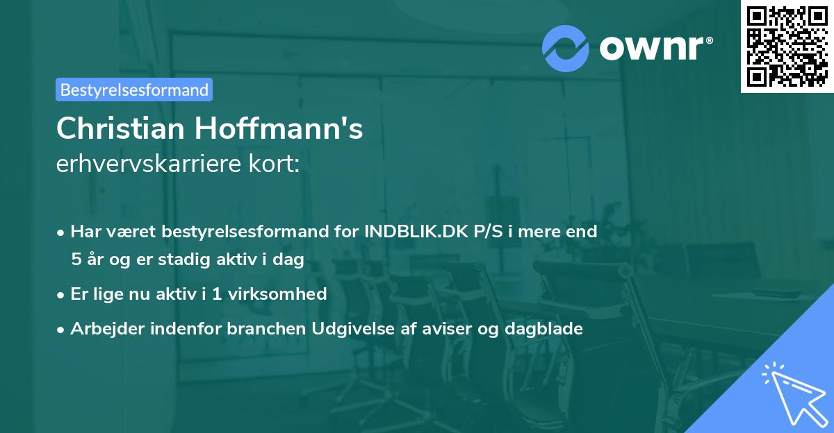 Christian Hoffmann's erhvervskarriere kort
