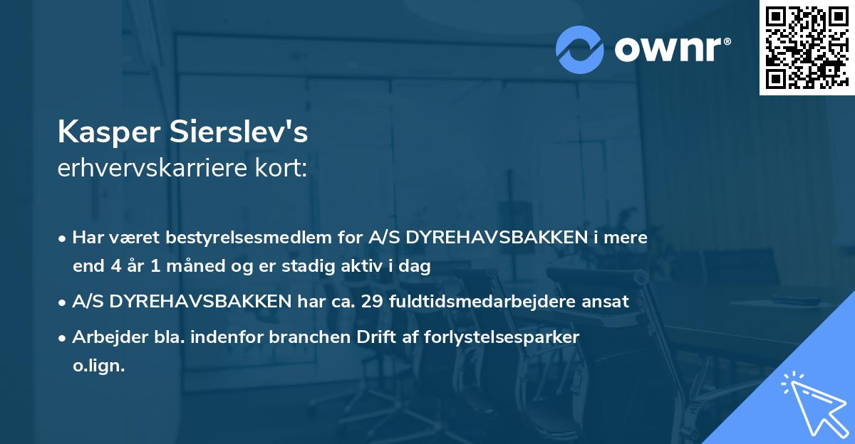 Kasper Sierslev's erhvervskarriere kort