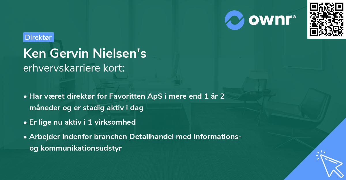 Ken Gervin Nielsen's erhvervskarriere kort