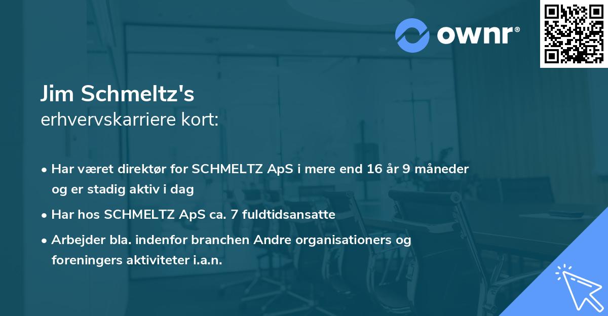 Jim Schmeltz's erhvervskarriere kort